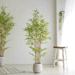 밤부 인조 대나무 인테리어 조화 나무 실내 장식 조경 식물 화분 소형 1... 실사용 후기 | 효과 있을까? - 상품 이미지 1