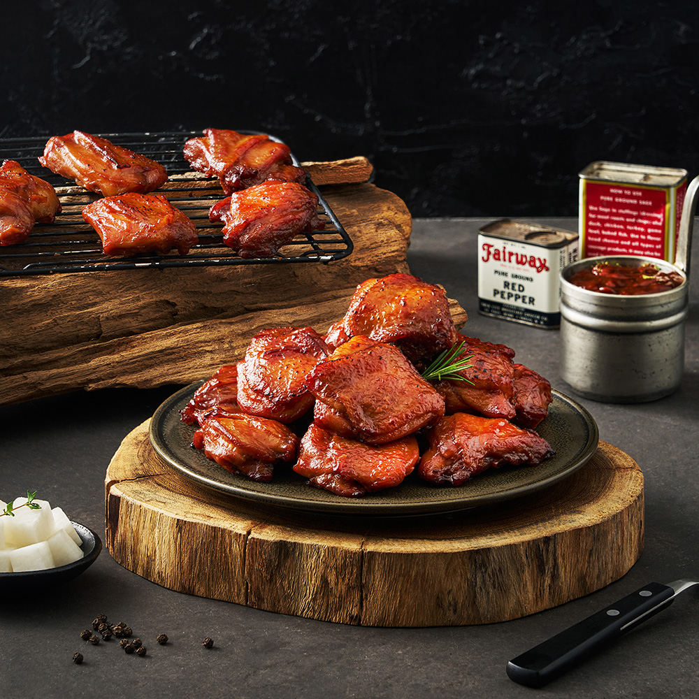 푸드렐라 오븐구이닭다리살(바베큐맛) 300g 6팩 에어프라이어 반찬 홈치킨 닭다리살 순살치킨