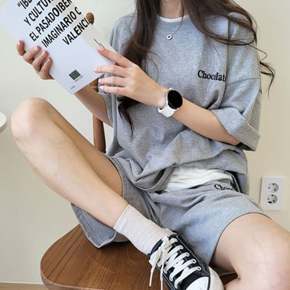 여자 트레이닝복 세트 추리닝 상하의 봄 가을 여성 여름 반팔 반바지 편한 데일리 상하 - 상품 이미지