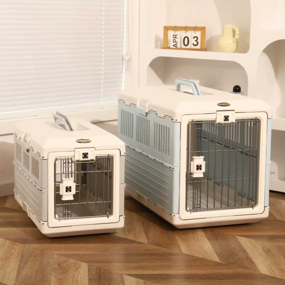 고양이 강아지 접이식 기내용 케이지 이동장 캐리어 - 상품 이미지