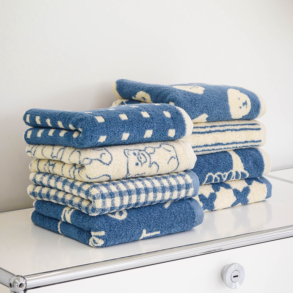 [1매]메종드코튼 블루이 마이퍼베이비(비숑) 호텔타올 수건 선물세트 코마 40수 190g