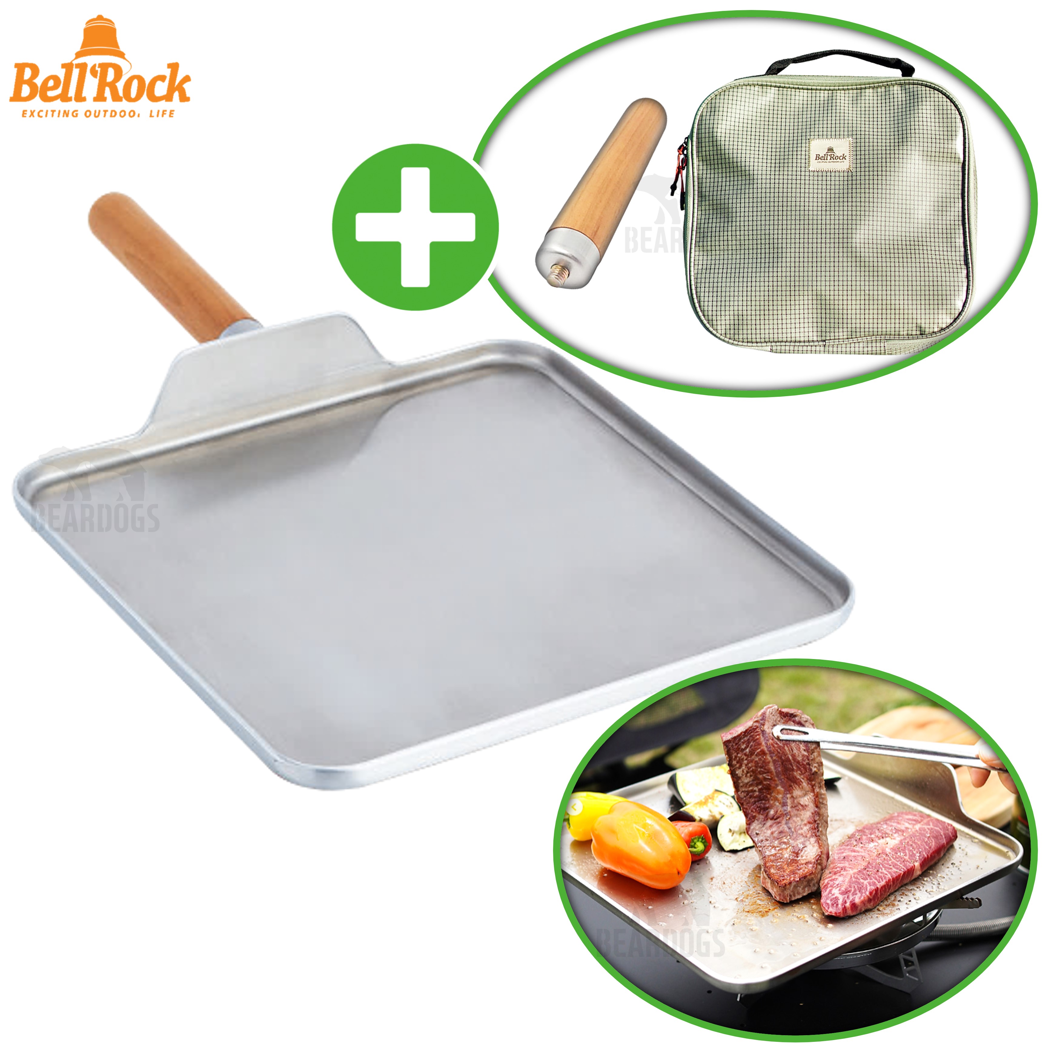 벨락 사각 팬 그리들 스텐 통3중 캠핑 후라이팬 인덕션 호환