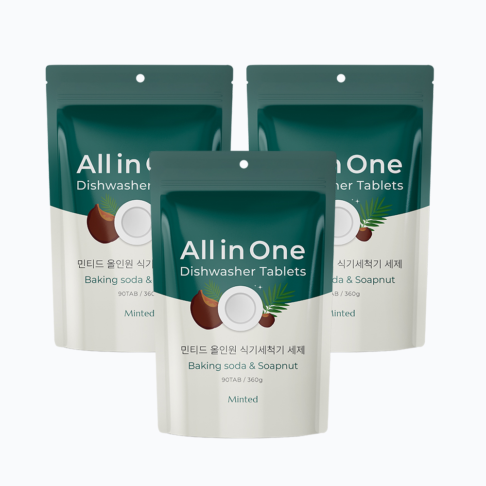 [민티드] 올인원 식기세척기 세제 90정 3개
