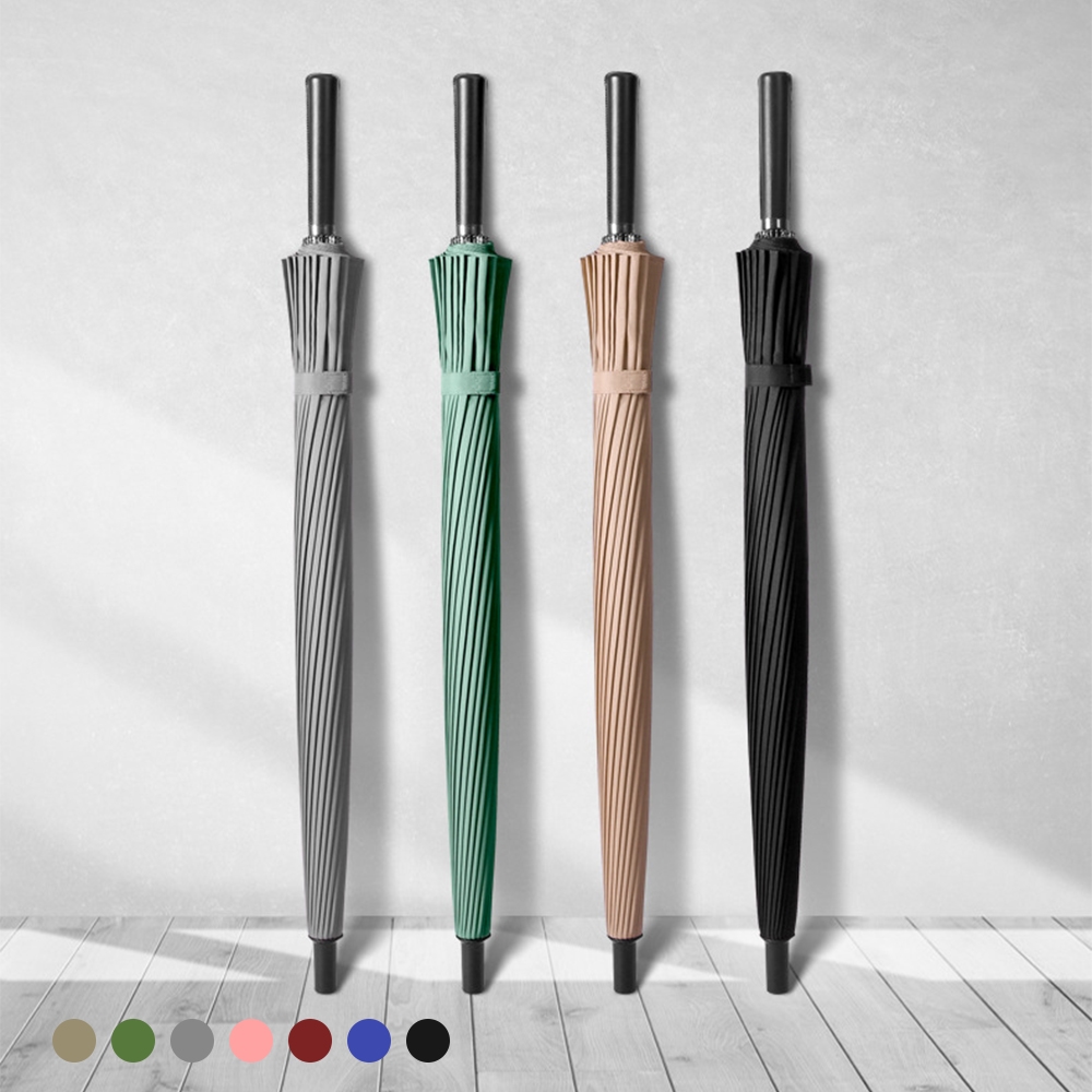 포유렐라 24k 더블 파스텔 장우산(7colors) 우드 튼튼한 태풍 골프 대형 장마철 - 메인 이미지
