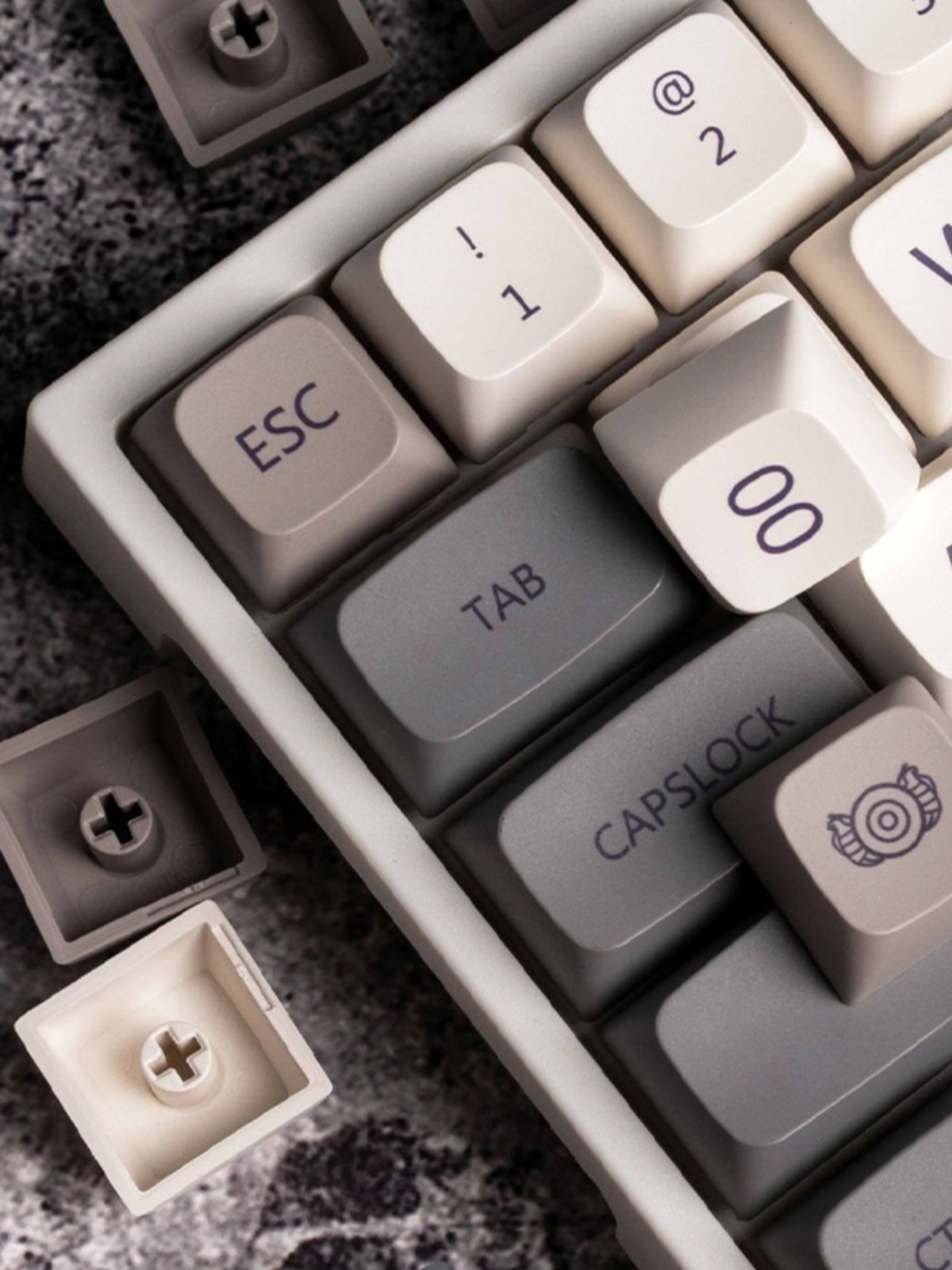 독거미 키보드 키캡 XDA PBT 133키 한글 영문 각인 그레이 키캡 - 상세 이미지 2