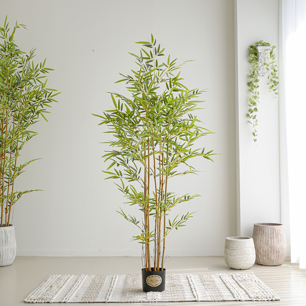 밤부 인조 대나무 인테리어 조화 나무 실내 장식 조경 식물 화분 소형 140cm 이미지 2