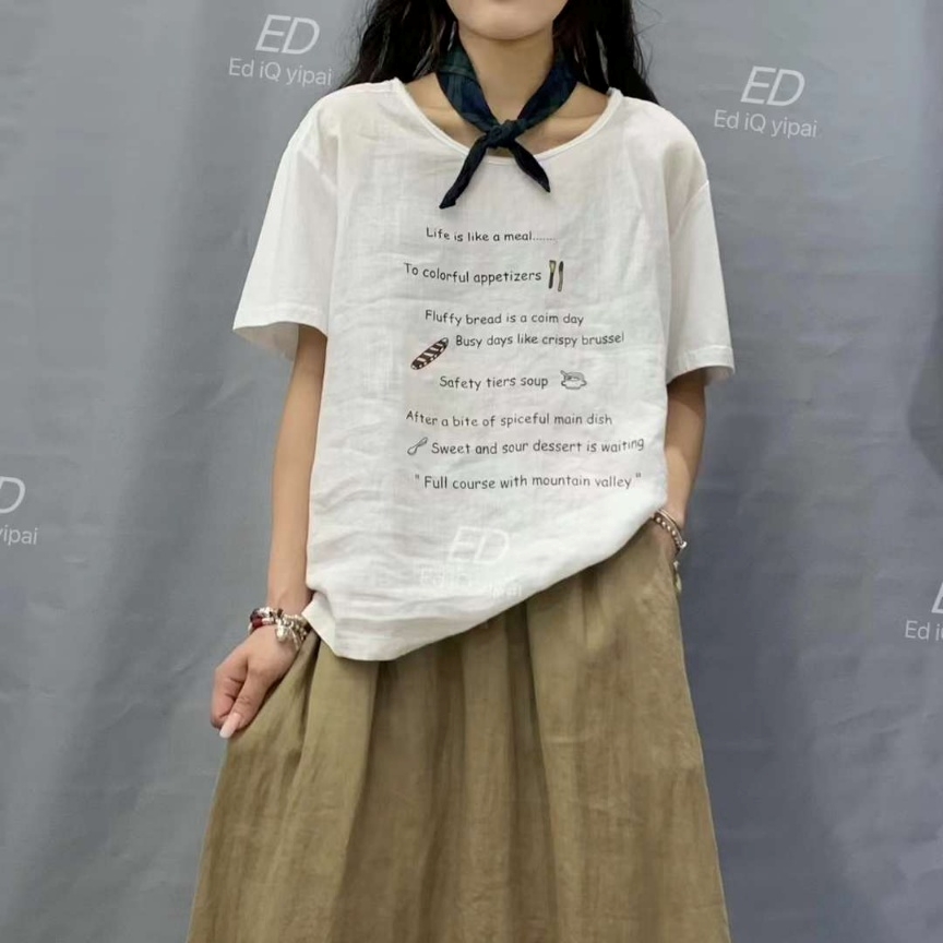 린넨반팔티 여름티셔츠 미시옷 7262 - 상세 이미지 3