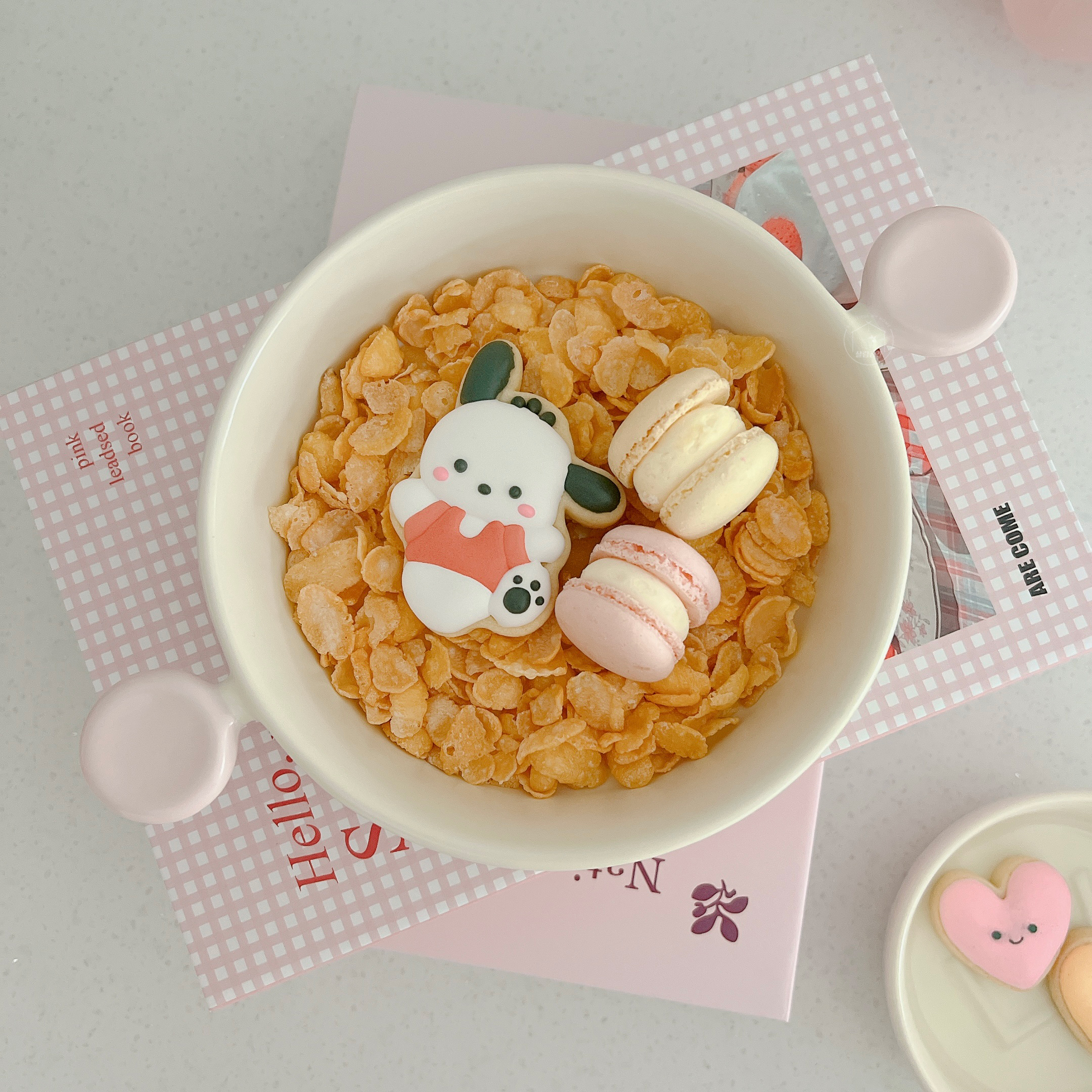 푸딩 손잡이 앞접시 디저트 플레이팅 도자기 양손 그릇