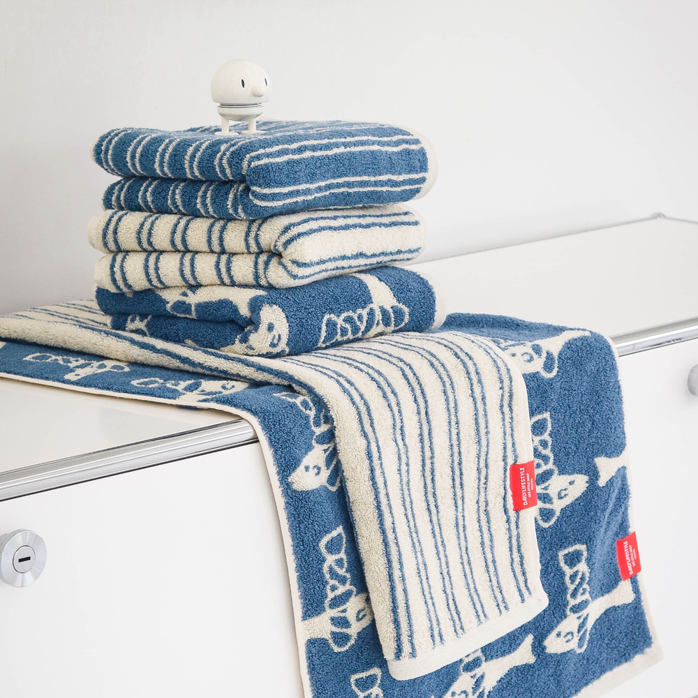 [1매]메종드코튼 블루이 마이퍼베이비(비숑) 호텔타올 수건 선물세트 코마 40수 190g