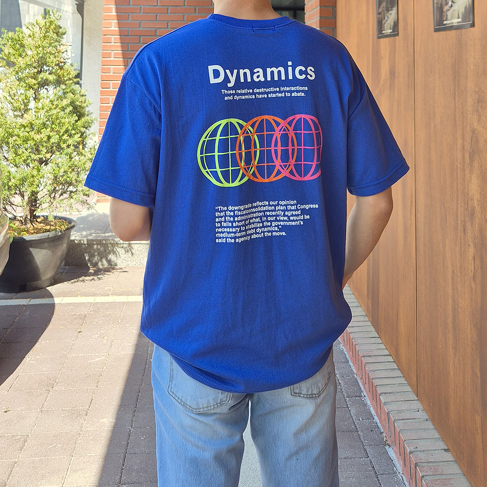 남자 반팔티 오버핏 커플 여름 프린팅 반팔티 - 상품 이미지