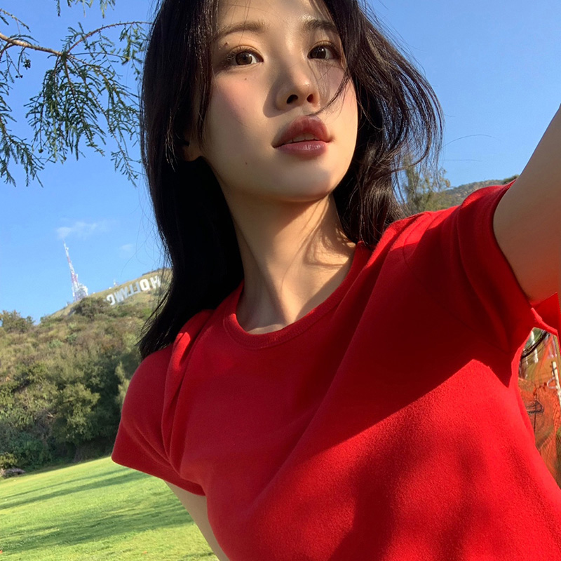 [자체제작] (데일리필수템) 프리드 라운드넥 코튼 기본 반팔 티셔츠 ts4063 - 상세 이미지 2