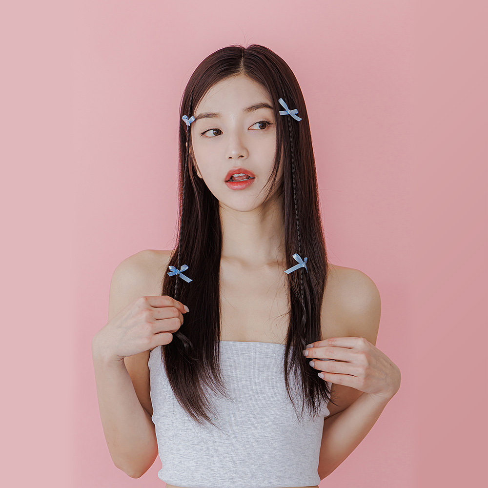 블레이즈 붙임머리 리본 브레이드 헤어피스 땋은머리 아이돌 - 상세 이미지 2