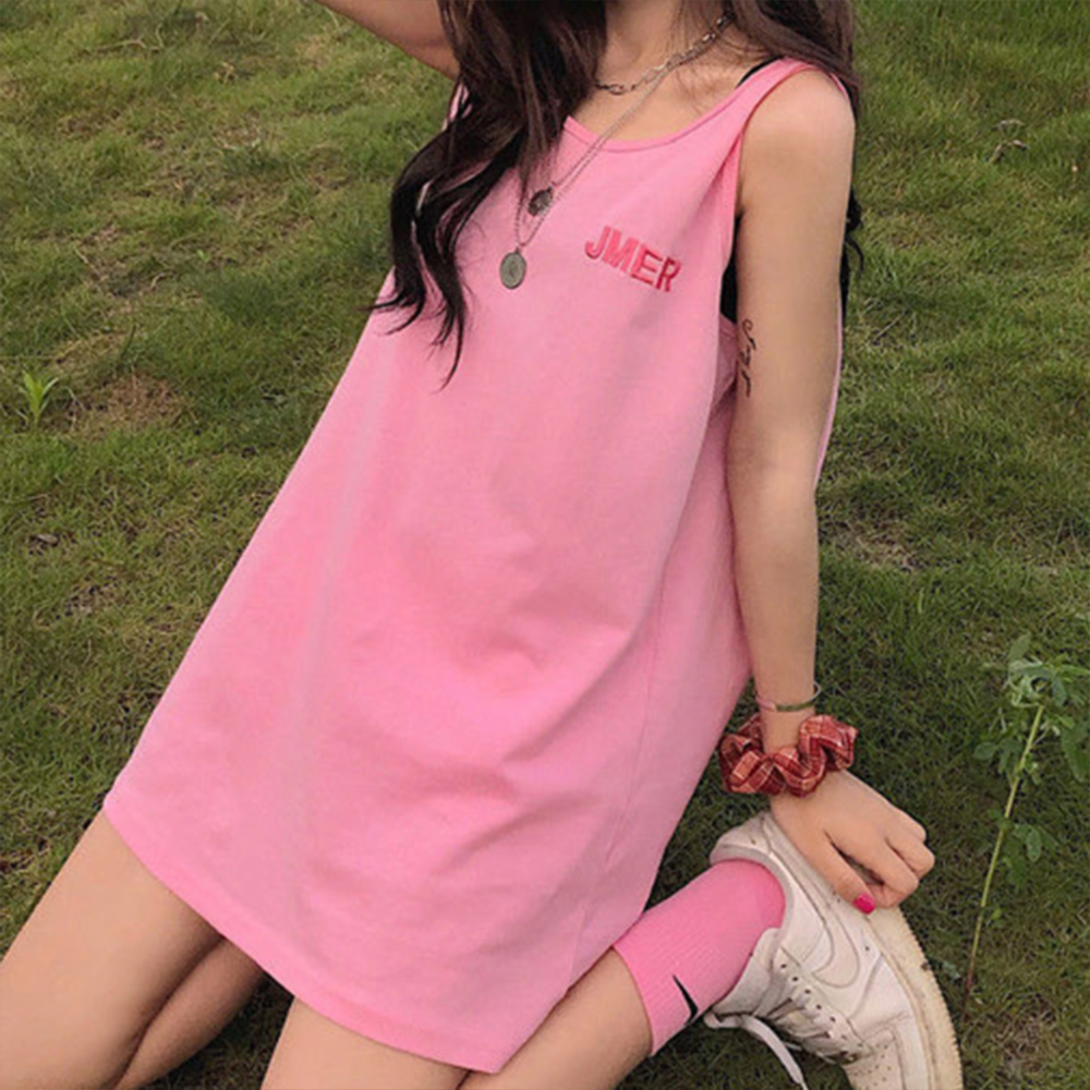 나시 티셔츠 여자 여름 봄 가을 롱 민소매 무지 기본 데일리 여성 티 나시 시원한 캐쥬얼 - 상품 이미지