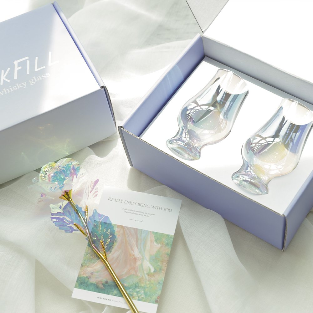블랭크필 오로라 싱글몰트 위스키잔 테이스팅 글라스 양주잔 신혼부부 집들이선물 2p세트