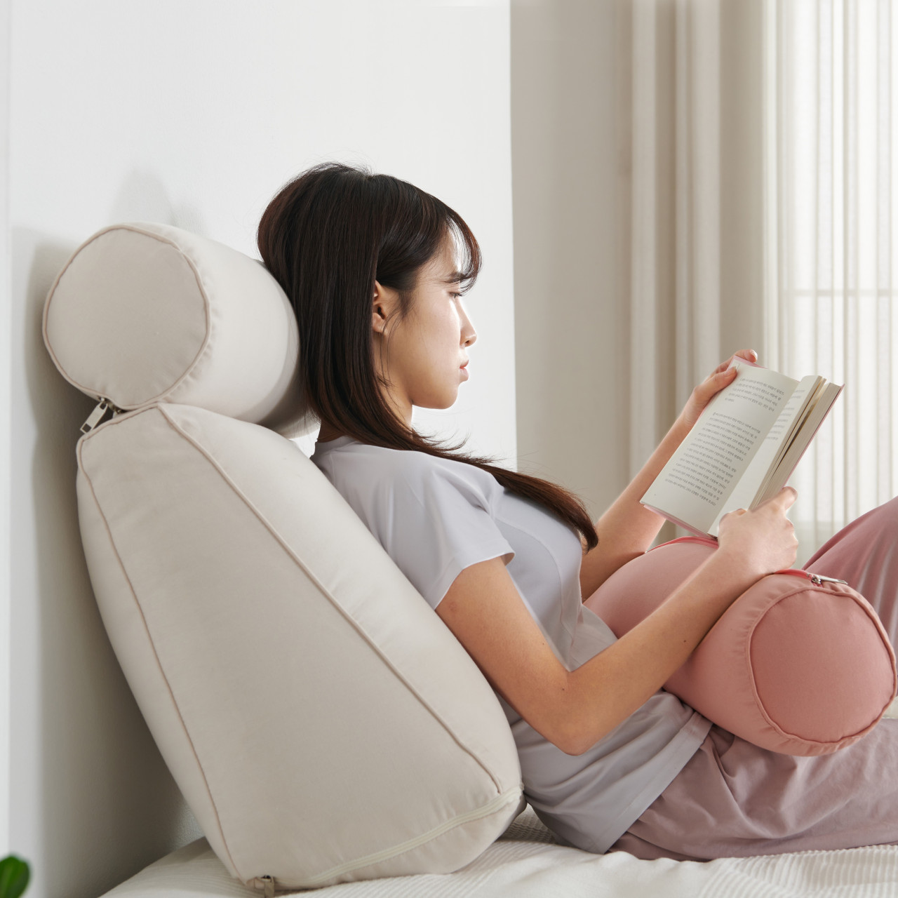 침대 등받이 쇼파 쿠션 삼각 등쿠션 대형 베개