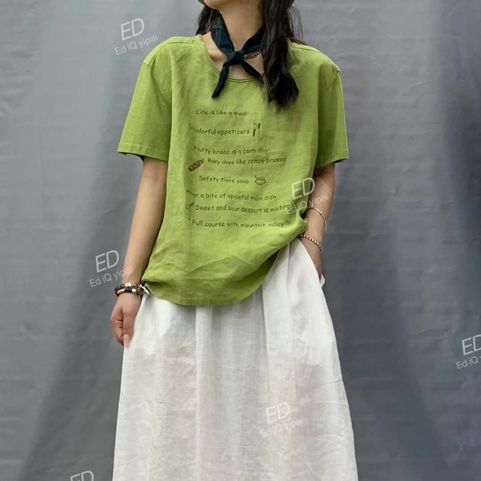 린넨반팔티 여름티셔츠 미시옷 7262 - 상세 이미지 4