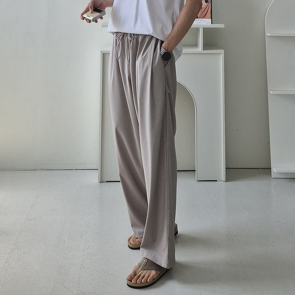 남자 냉장고 아이스 와이드 밴딩 팬츠 남자 여름 바지 - 상품 이미지