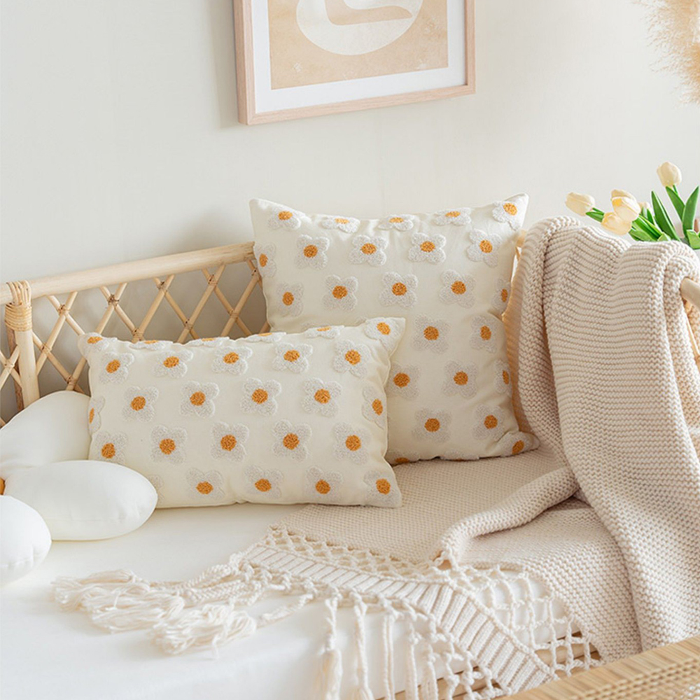 북유럽 보태니컬 자수 쿠션커버 린넨 거실 침대 등받이 쇼파쿠션 30종 꽃동산 45x45