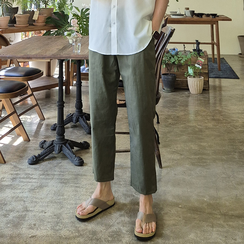 남자냉장고바지 남성 여름 린넨 바지 9부 남자 아이스 팬츠 - 상세 이미지 2