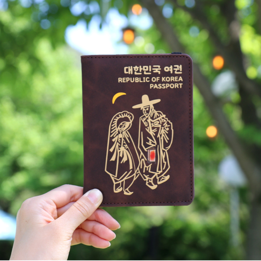 RFID차단 안티스키밍 자개 여권 케이스 가방 전대 티켓 파우치 해외여행 지갑 각인 - 상세 이미지 5