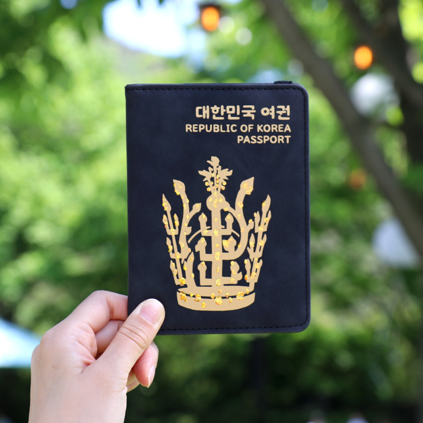 RFID차단 안티스키밍 자개 여권 케이스 가방 전대 티켓 파우치 해외여행 지갑 각인 이미지 7