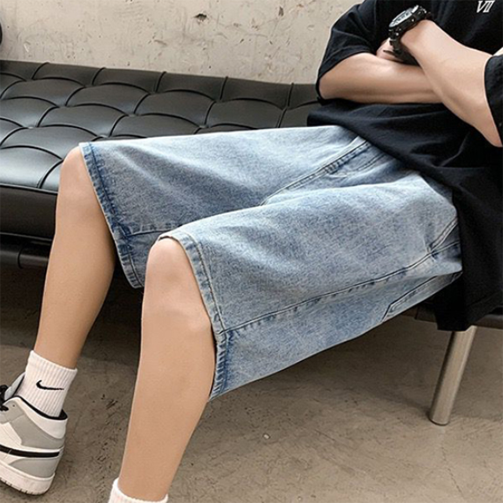 5부 반바지 남자 데님 청반바지 청바지 여름 바지 팬츠 연청 중청 진청 흑청 남성 20대 - 상품 이미지