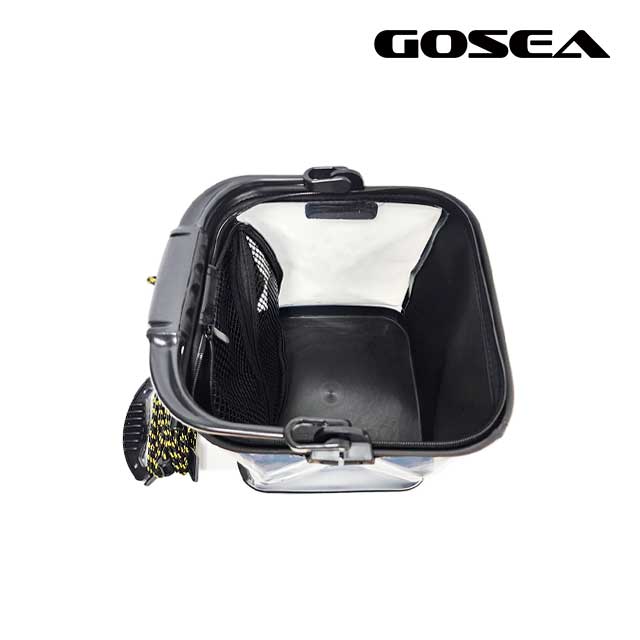 GOSEA 시크 블랙 두레박 GSF-B02 접이식 투명 살림통 20cm 이미지 8