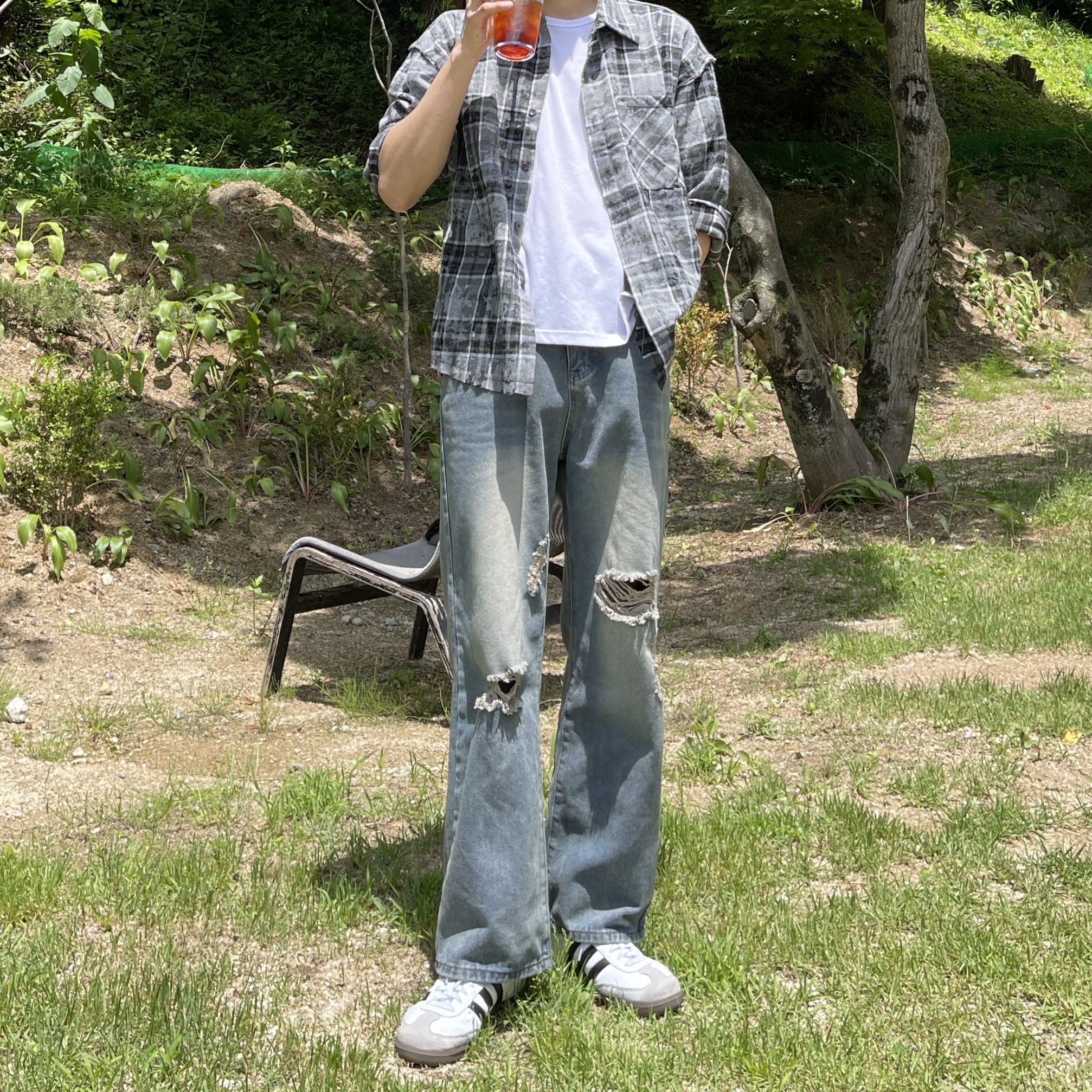 남자체크남방 남자오버핏셔츠 이미지 8