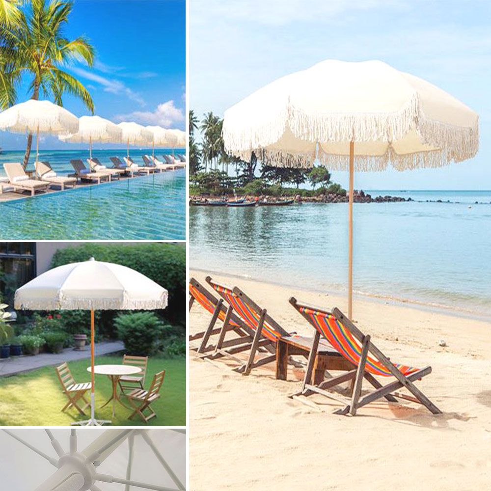 휴대용 테라스 파라솔 감성 인테리어 태슬 비치 카페 그늘막