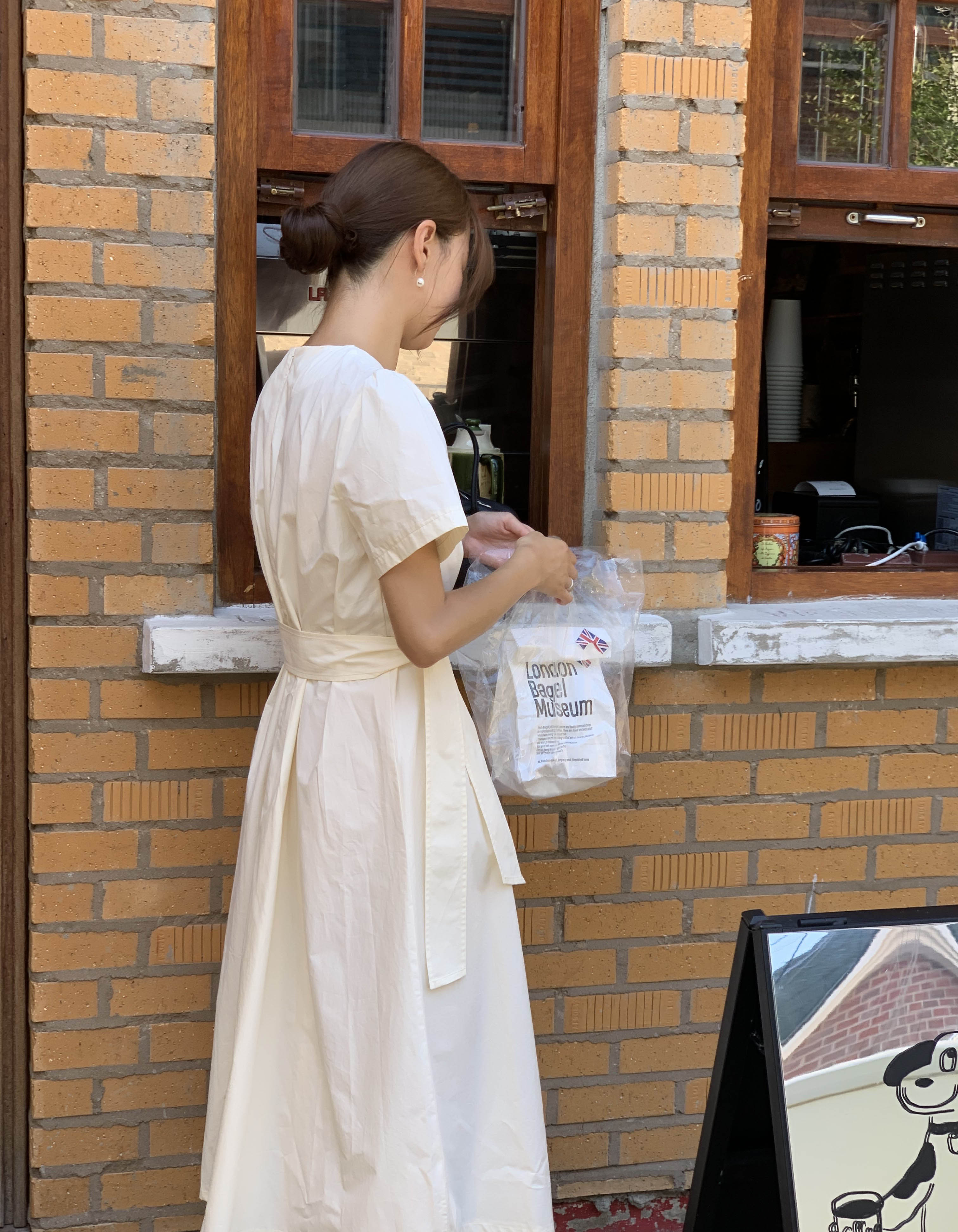 퓨어 여름 코튼 핀턱 주름 반팔 하객 루즈핏 라운드 벨트 플레어 롱 원피스(3color)