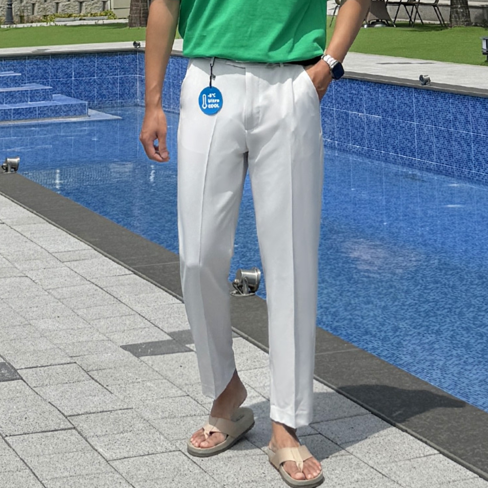 1+1 남자 넥루 여름 아이스 쿨 일반&밴딩 2타입 슬림핏 슬랙스 이미지 3