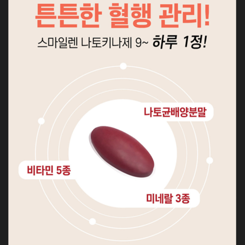 GC녹십자 스마일렌 나토키나제 30정 3박스 3개월 혈행건강 나토균배양분말 비타민 미네랄 - 상세 이미지 4