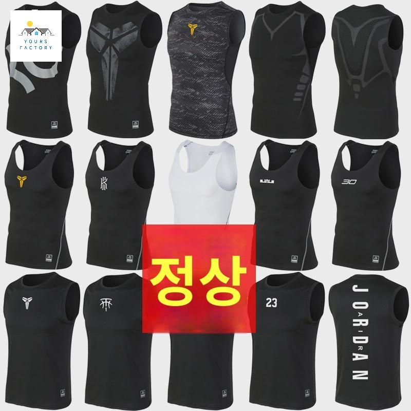 농구 러닝 스포츠 하이탄 트레이닝 남 루즈핏 민소매 조끼 속건 타이츠 헬스복 티셔츠 - 상세 이미지 5