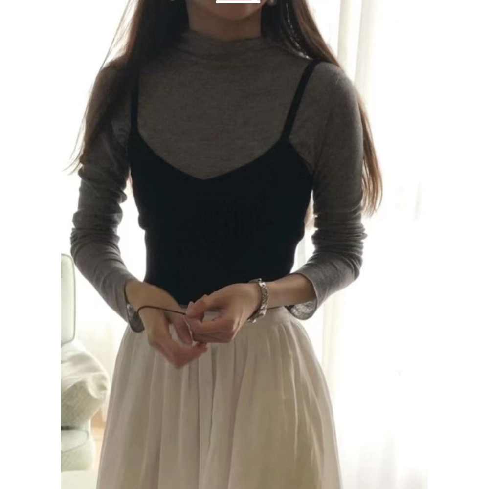 꼬꼬무 131회 츄 긴팔 뷔스티에 레이어드 브이넥 의상 옷 패션 - 상세 이미지 2