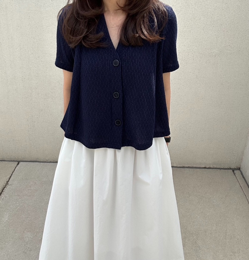 노리타 버블 니트 훌티 훌가디건 여름가디건