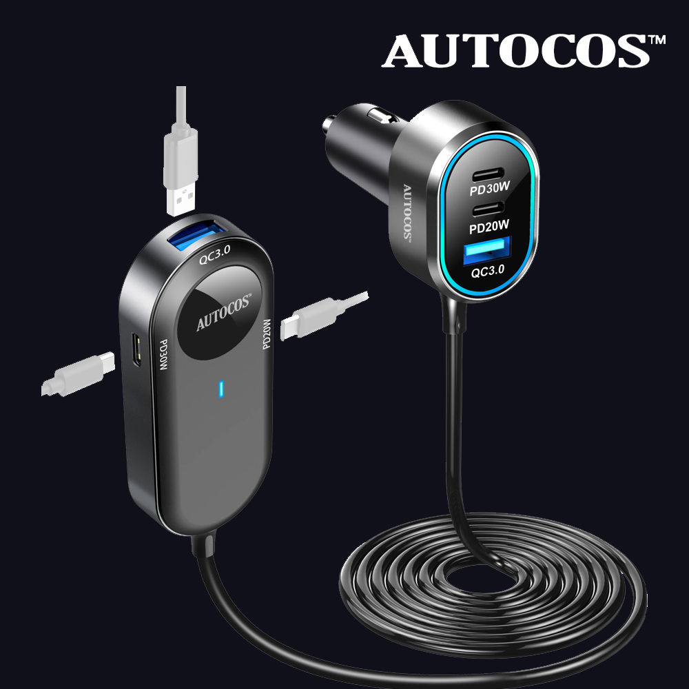 차량용 충전기 100W  멀티파워 6포트 PD 초고속충전기 1.5m 연장 케이블 ATC-S30 65 - 상세 이미지 2