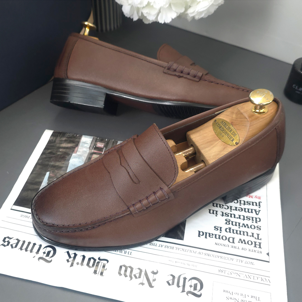 무광 진초코 천연소가죽 페니로퍼 수제화 handmade 240 290mm 이미지 7