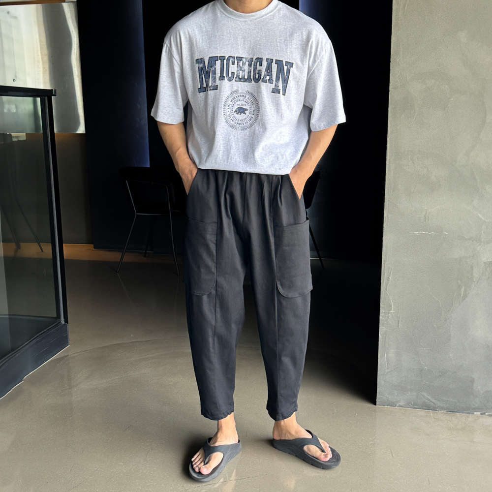 1+1 통큰바지 남자린넨와이드팬츠 벌룬팬츠 - 상세 이미지 4