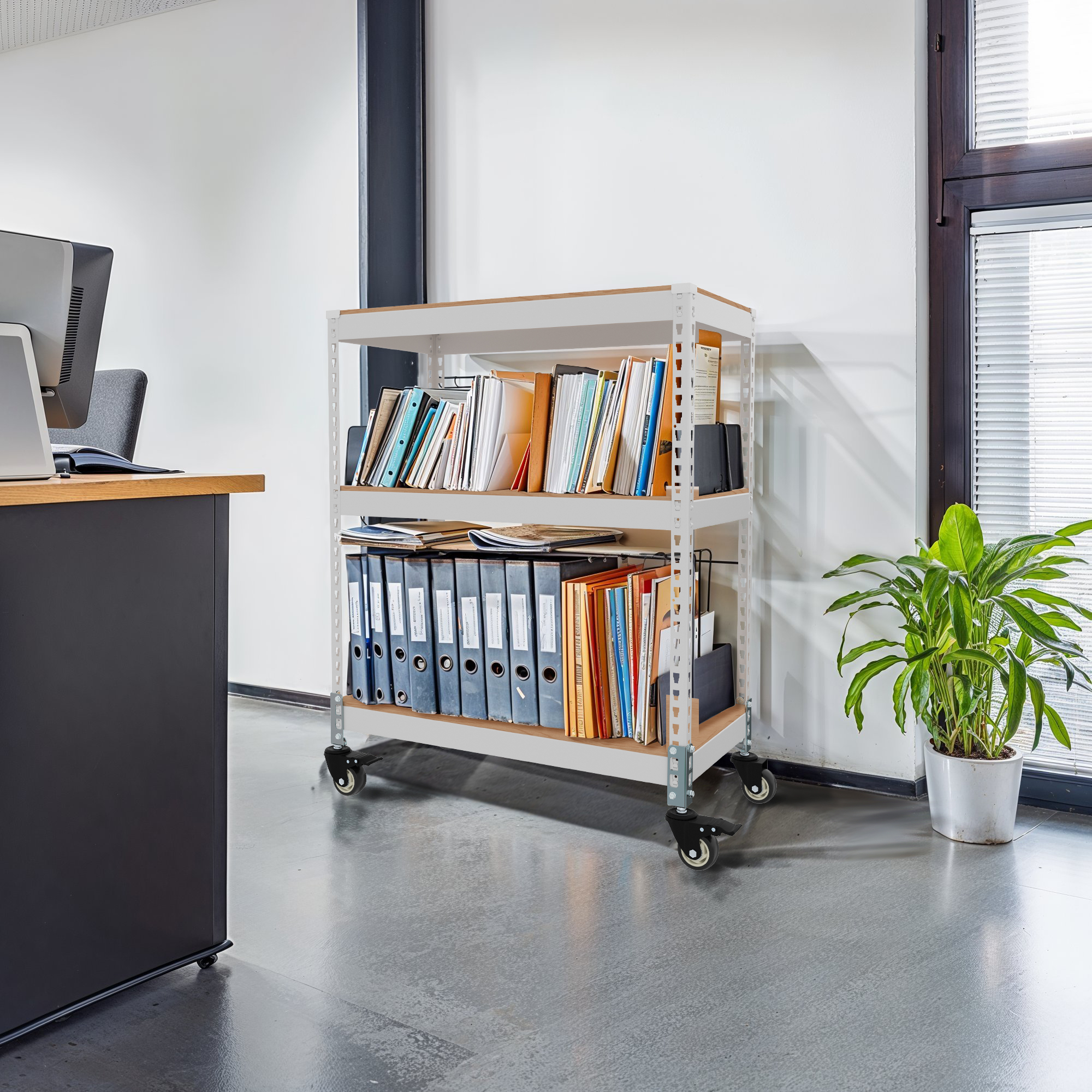 스피드랙 바퀴선반 웨건 서빙 무빙 카트 다용도 선반 수납장 400x400x600 2단