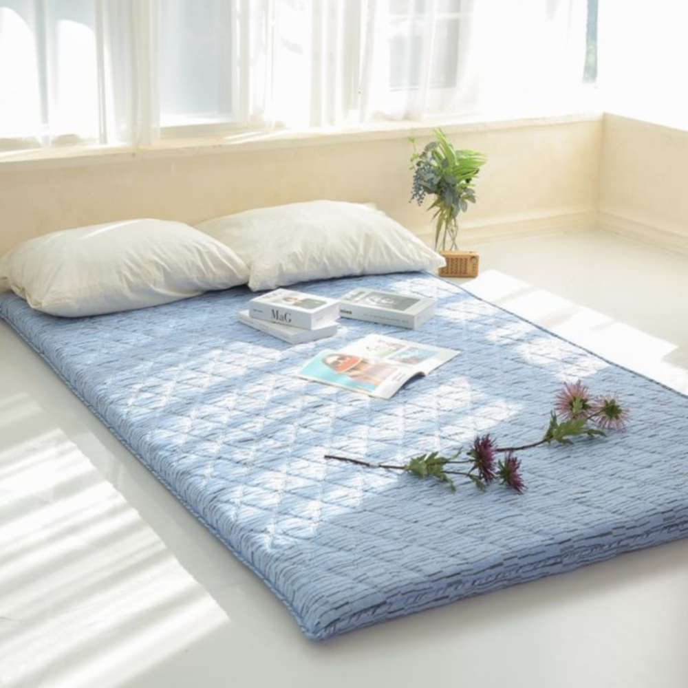 사계절 요토퍼 접이식 손님 매트리스 푹신한 두꺼운 패드 침대 캠핑 거실 바닥 여름