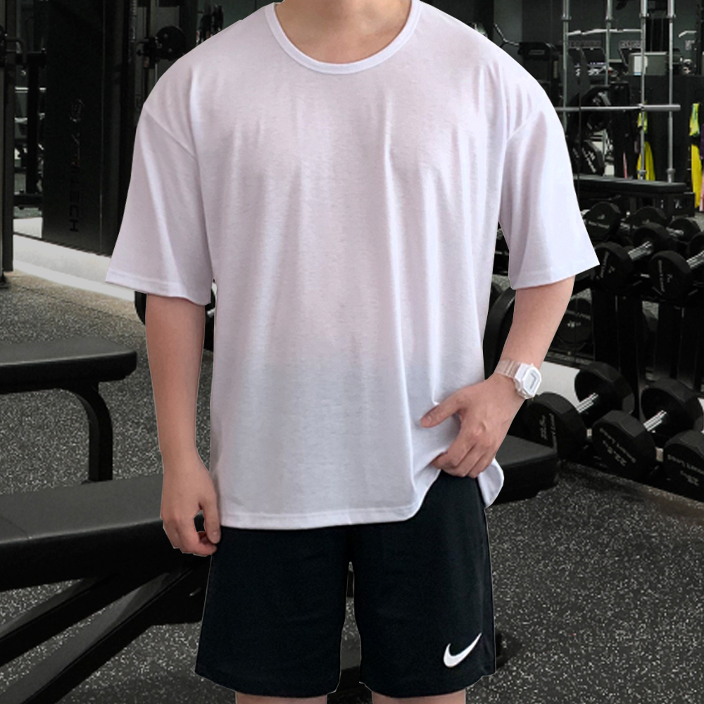 머슬핏반팔 헬스오버핏 헬창옷 헬스티셔츠 면티 - 메인 이미지