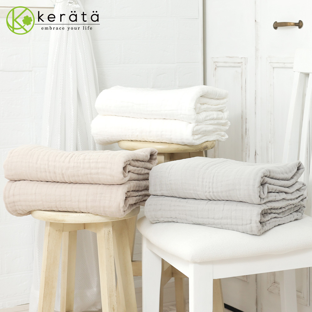 케라타 유아목욕타월 거즈형 6겹 겉싸게 포대기 3SET