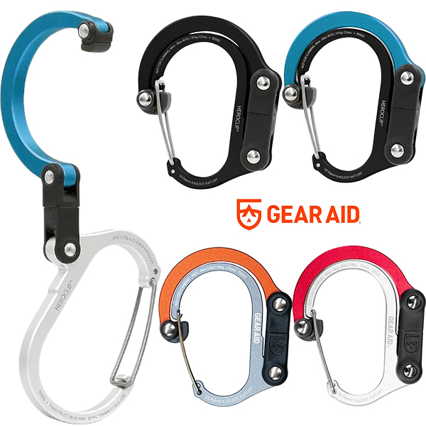 GearAid 히어로클립, 미니 카라비너, 가방 정리, 캠핑용품, 편리한 수납, 튼튼한 내구성