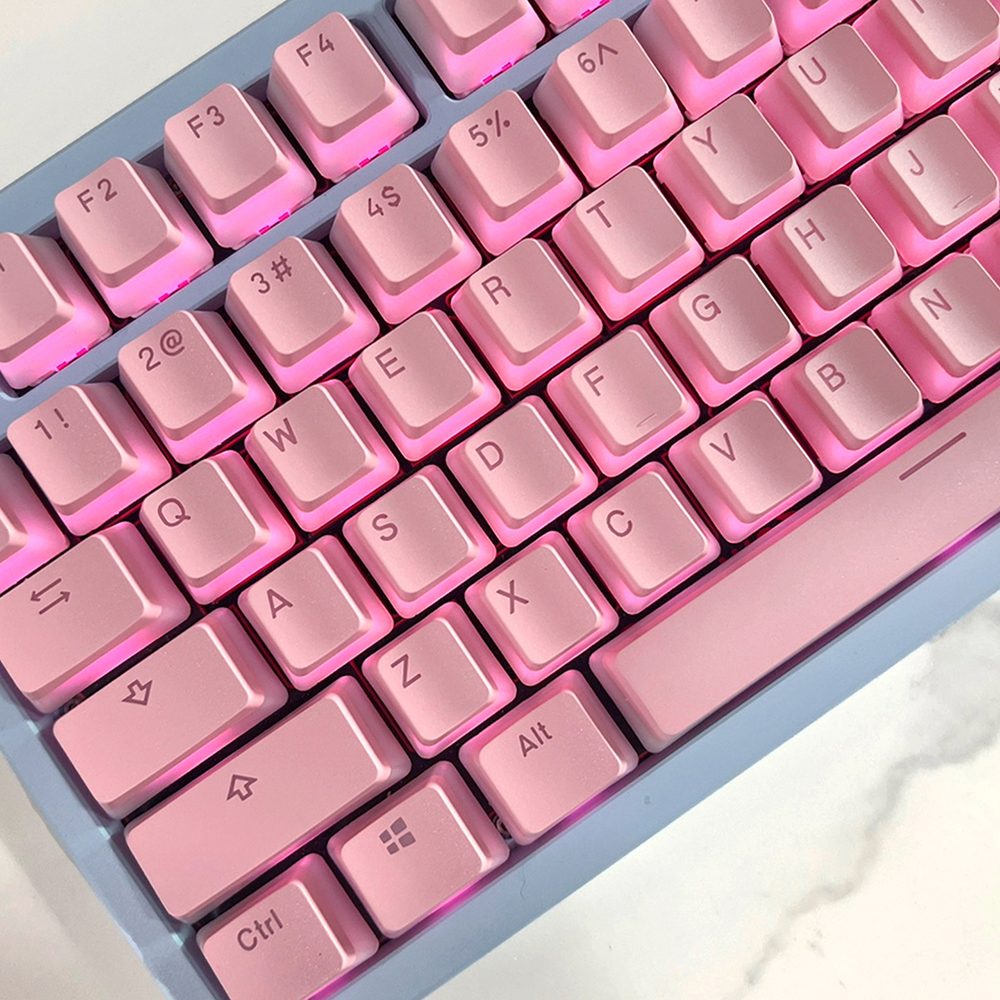 푸딩 투명 키캡 핑크 LED RGB 반투명 OEM PBT 커스텀 키보드키캡 117키 이미지 6