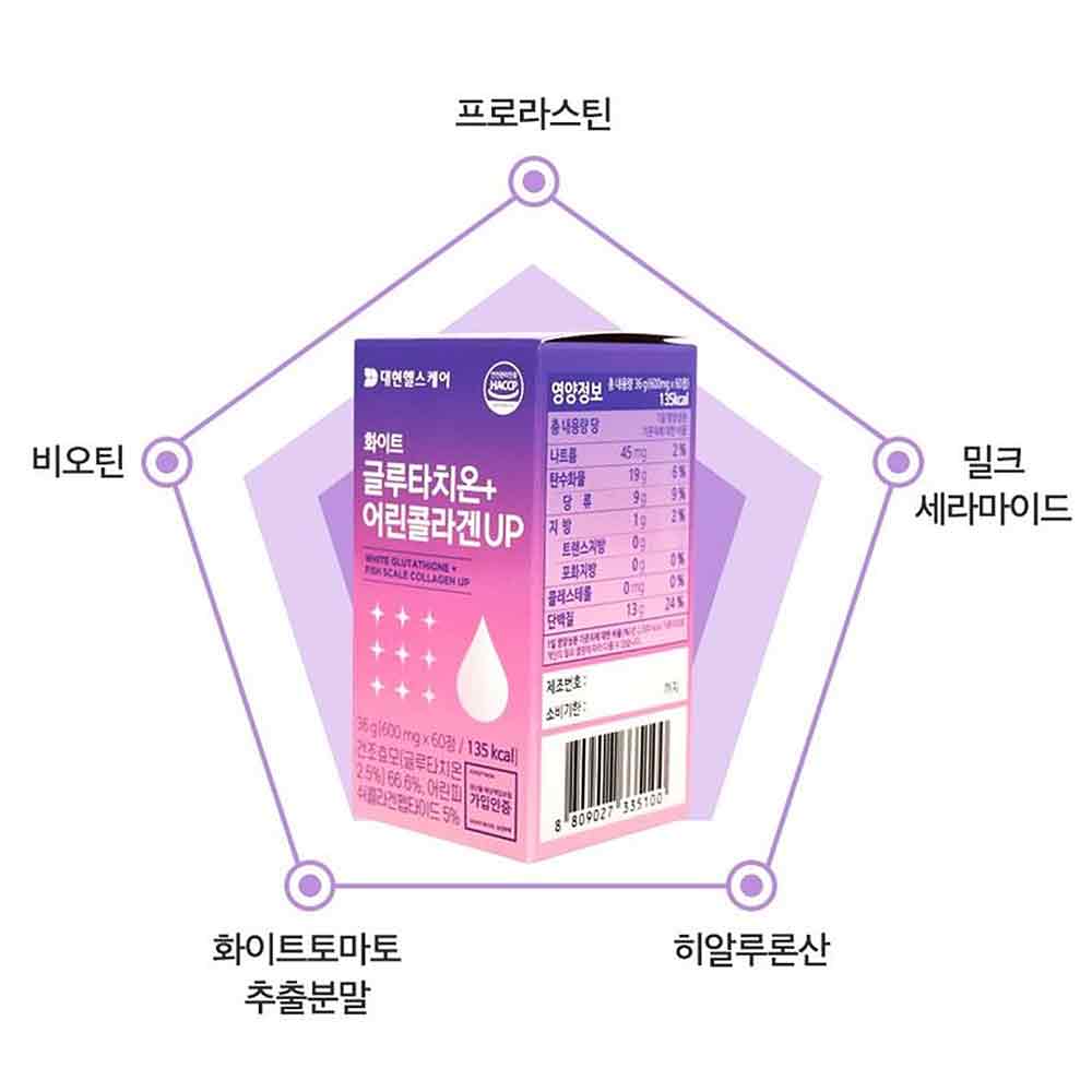 저분자 어린 피쉬콜라겐 펩타이드 비오틴 글루타치온 비타민C 2개월분 60정 - 상세 이미지 3