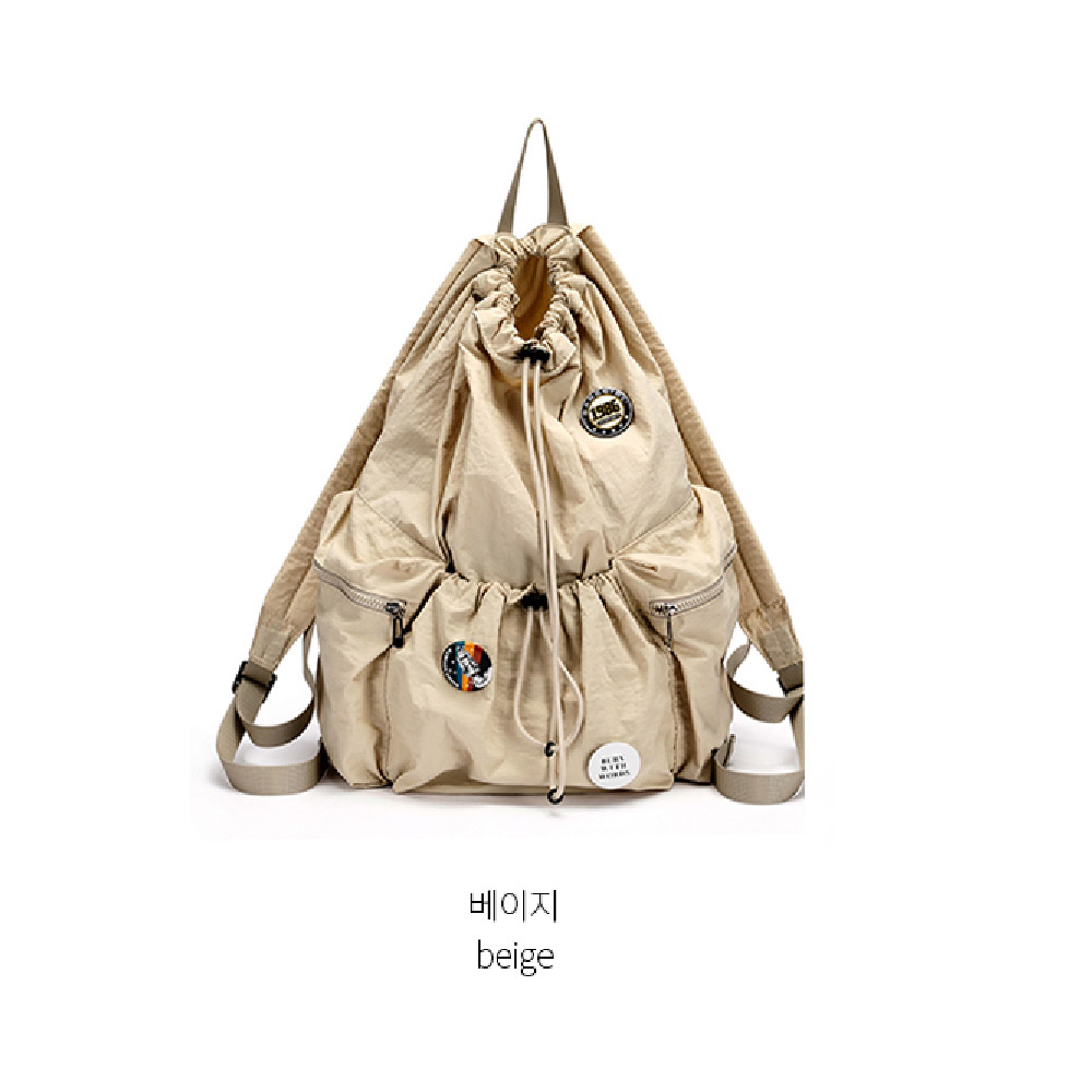 가벼운 스트링 백팩 대학생 여대생 엄마 나들이 외출 여행 조리 백팩 등에매는 가방 - 상세 이미지 3