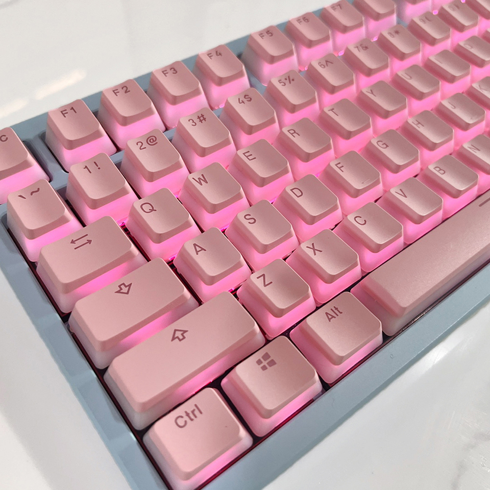 푸딩 투명 키캡 핑크 LED RGB 반투명 OEM PBT 커스텀 키보드키캡 117키 이미지 7