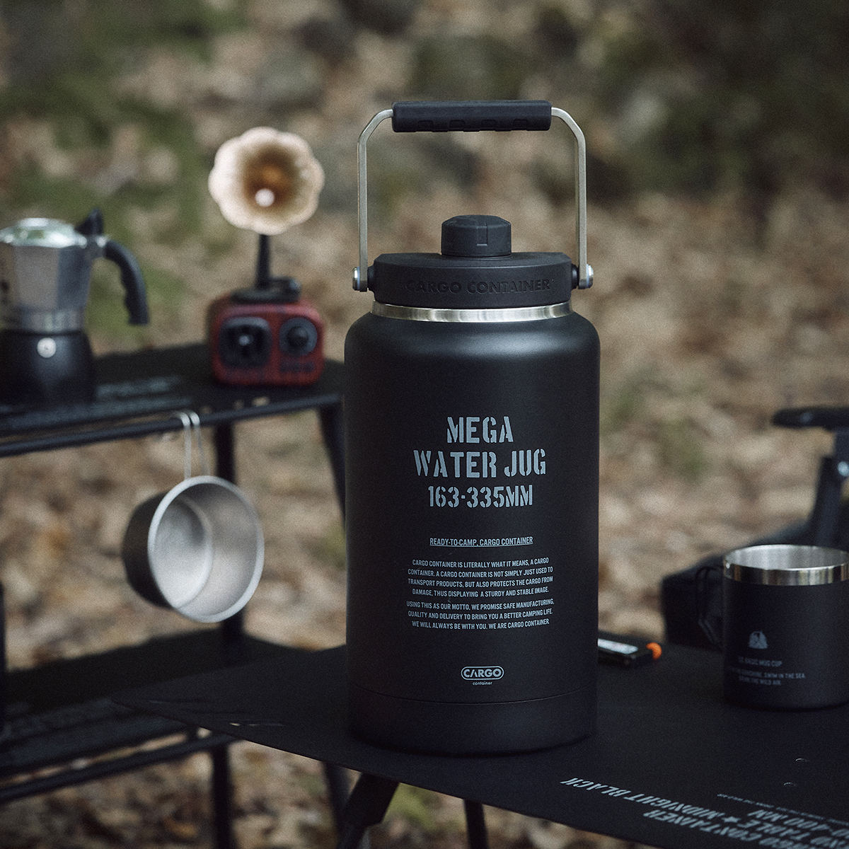 카고컨테이너 캠핑 워터 저그 얼음통 휴대용 텀블러 3.8L, 실버