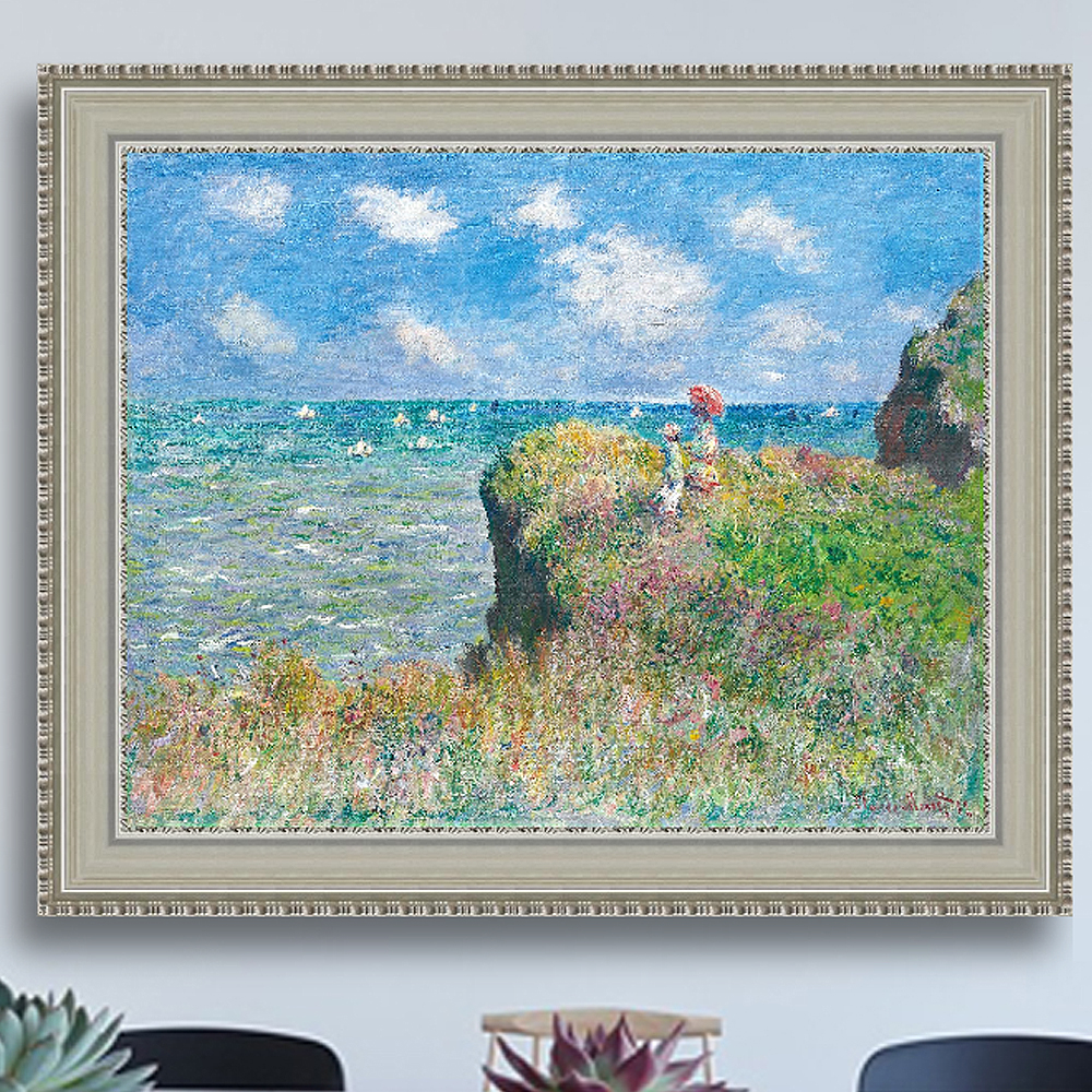 꽃이 만발한 초원 67X53 cm 812 앤티크 실버액자 모네 명화 그림 이미지 6