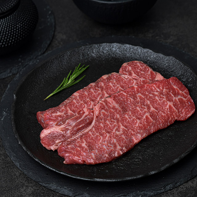 아산 한우맛집 무항생제 투뿔 한우 채끝 200g 거세우 소고기 - 상품 이미지